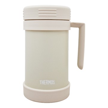 THERMOS 膳魔師 JMF-501-OM 不鏽鋼真空保溫杯 490ml 雙層設計 旋轉上蓋 大口徑  典雅白  1個