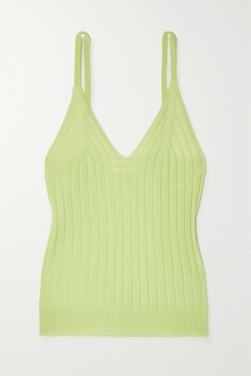 Lisa Yang - Cleo Ribbed Cashmere Camisole - Green - 0