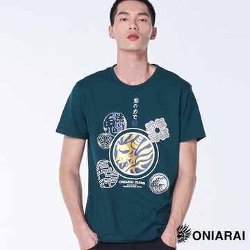 鬼洗 BLUE WAY – 日式經典圖紋側鬼頭短TEE(深綠)