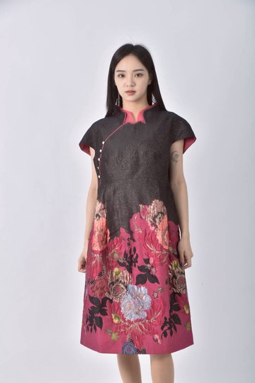 (XL) londee旗袍黑色洋裝