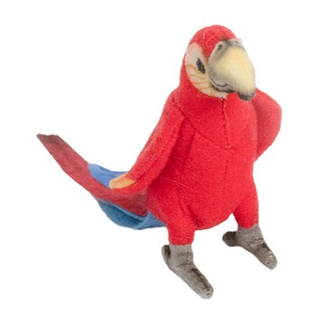 HANSA TOY 金剛鸚鵡鑰匙圈 絨毛填充玩具  12cm  紅色  1個