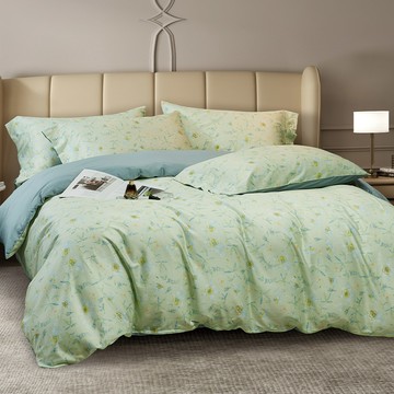 美國棉印花系列 / 四件式薄被套床包枕套組 / 春野花搖