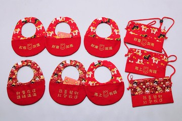 Gugu 手創 - 招財福神馬 客製 刺繡紅包口袋兜 /紅包滿滿袋 /馬年