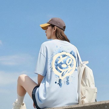 【臺灣當天出】韓版上衣 加大碼寬鬆落肩版 短板上衣 夏季流行衣服 下半身失蹤 女生短t 純棉T恤 夏季女生短袖 潮流t恤