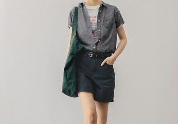 法式復古 少女灰色波點 親膚輕薄半透棉質襯衫