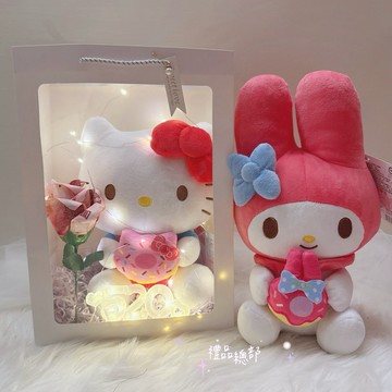 正版授權 三麗鷗 Kitty 美樂蒂 發光禮品袋 500元鈔票花 有錢花禮物袋 Sanrio 凱蒂貓 畢業禮物 生日禮物
