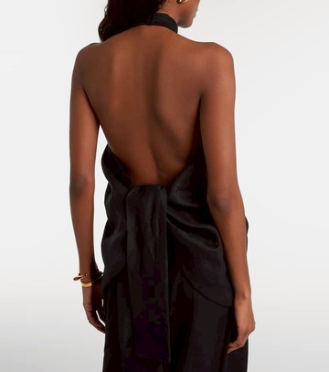 Faithfull Biba embellished halterneck linen top