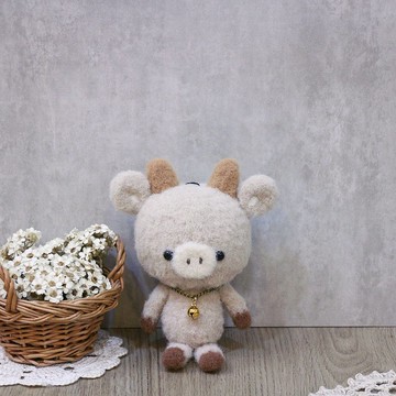 毛毛款－小牛娃娃。寶寶沙龍。鑰匙圈