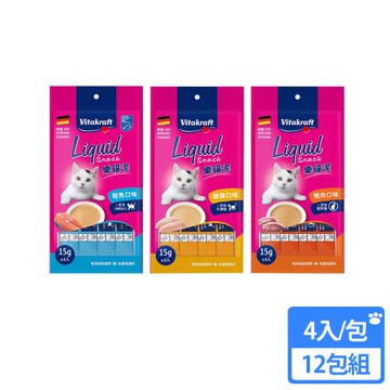 【Vitakraft】衛塔卡夫 樂貓泥 15gx4入 12包