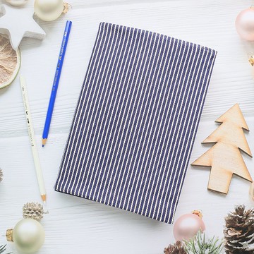 【條紋牛仔布】書衣 布書衣 手工書衣 可調式書衣