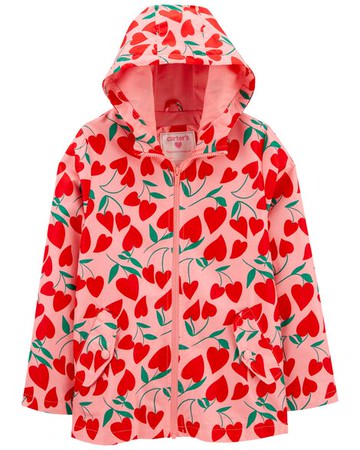 Kid Cherry Hearts Rain Coat