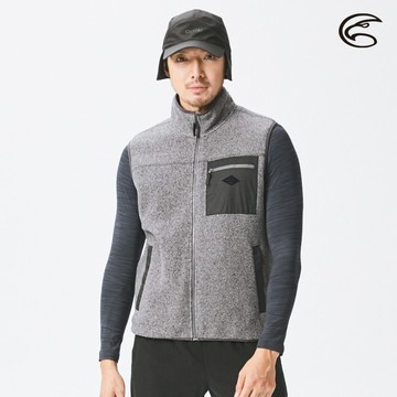 ADISI 男OCEANPURE抗靜電保暖背心AV2121009 (M-2XL) 鐵灰 / 海洋紗 環保 吸濕快乾 刷毛 抗靜電 機能服