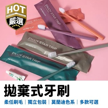 抛棄式牙刷 一次性牙刷 一次性牙刷組 出游必備 莫蘭迪配色 獨立包裝 軟毛牙刷 備品