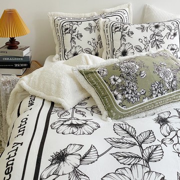 赫本風牛奶寶寶絨床上四件套冬季法蘭羊羔絨床單被套珊瑚絨面床單