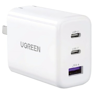 UGREEN 綠聯 45W 充電器 GaN 快充版 雙USB-C  珍珠白款  1盒