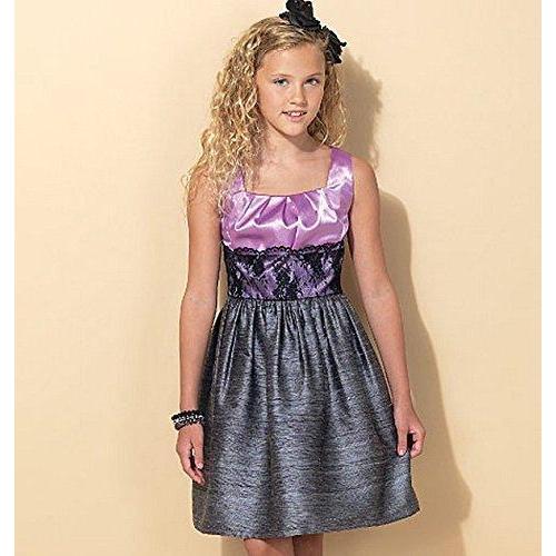 McCall's Patterns M7310 Children's Girls' Pleated, Square-Neckline Dresses,