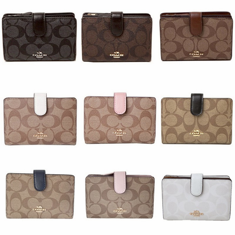 コーチ 財布 レディース 二つ折り財布 Coach ラグジュアリー シグネチャー Pvc レザー ミディアム コーナー ジップ ウォレット F 通販 Lineポイント最大1 0 Get Lineショッピング