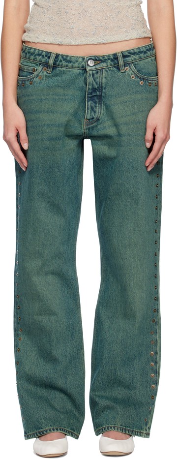 Paloma Wool 绿色 Crowd 牛仔裤