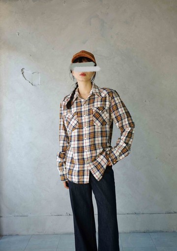 尋寶古著-Levis法蘭絨格紋中性襯衫-M