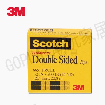 美國3M思高雙面膠 透明雙面膠帶665  寬12.7mm*22.8M 進口雙面膠【亞德機械五金家居】