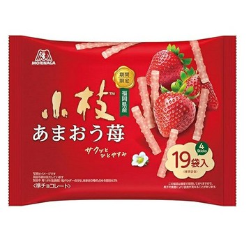 【江戶物語】 MORINAGA 森永 小枝 草莓風味可可餅乾棒 19袋入 草莓可可棒 小枝草莓 草莓季 日本原裝進口