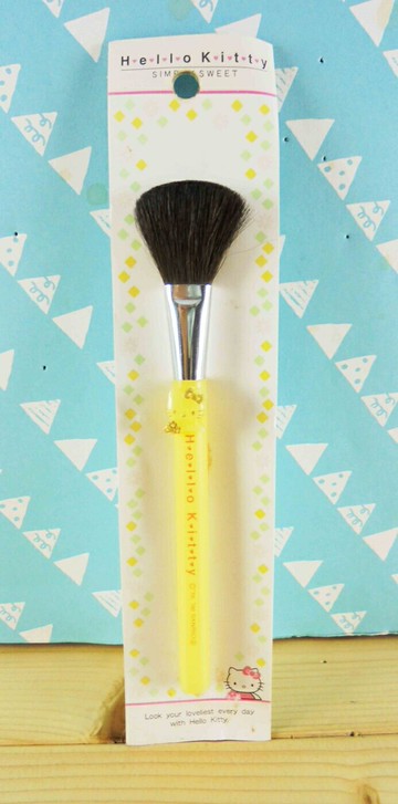 【震撼精品百貨】Hello Kitty 凱蒂貓 直立式腮紅刷 黃  震撼日式精品百貨