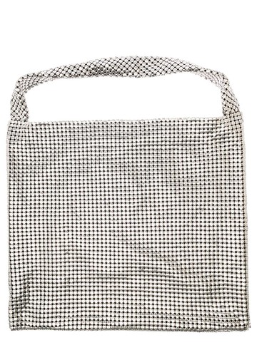 'Pixel' Silver-Tone Tote Bag In Metallic Mesh Woman