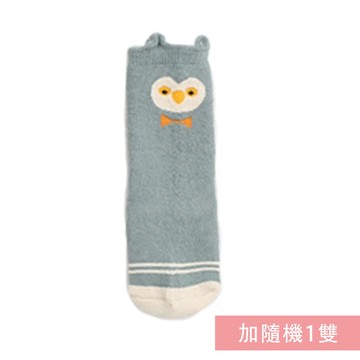 JoyNa - 加厚毛圈寶寶中筒襪-2雙入-綠色貓頭鷹+隨機1雙
