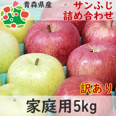 りんご 訳あり 青森県産 サンふじ 詰め合わせ 家庭用 キズあり 5kg  産地直送 産直 御歳暮 歳暮 内祝い プレゼント 内祝 贈答品 食べ物 旬の 果物