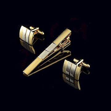 拉福  金韓高檔袖扣領帶夾組合領夾(附盒)