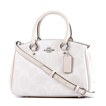 COACH Savannah 大C LOCO防刮手提/斜背二用包-純白/小