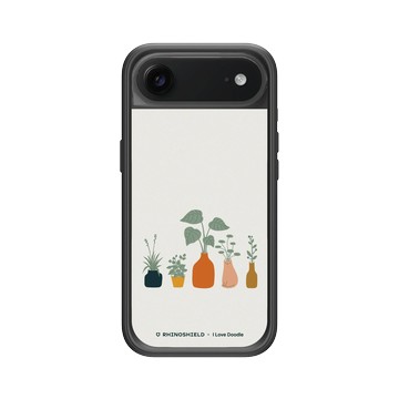 iPhone Air Mod NX -邊框背蓋組合 (相機按鈕) 黑 - ilovedoodle (Lim Heng Swee) - Cat and Plant - 花瓶