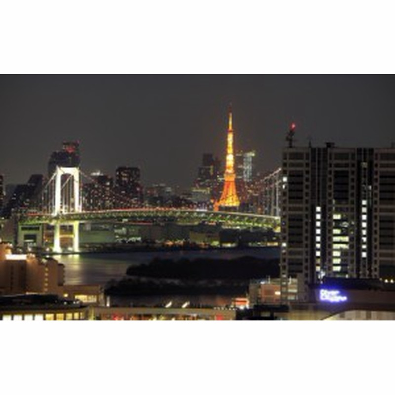 絵画風 壁紙ポスター 東京タワーとレインボーブリッジ 夜景 キャラクロ Tkt 024w2 ワイド版 603mm 376mm 通販 Lineポイント最大1 0 Get Lineショッピング