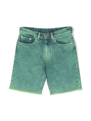 MM6 Maison Margiela Kids - logo-patch slim-cut shorts - kids - Cotton - 8 yrs - Green