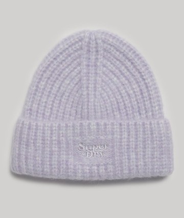 Superdry Women's Women's Rib Knit Beanie Hat Purple / Purple Heather - Size: 1SIZE
