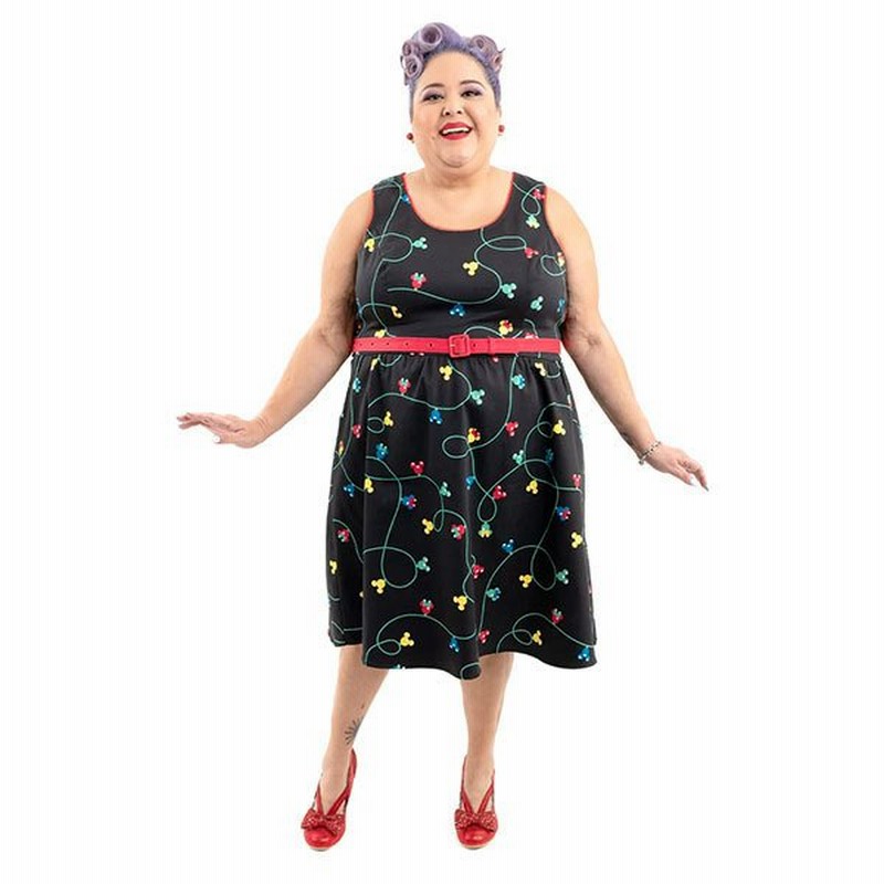 ワンピース ディズニー ミッキーマウス ミニー レディース 女性 ドレス ミッキー オリビア キャラクター ノースリーブ ベルト付き ラウンジフライ 通販 Lineポイント最大0 5 Get Lineショッピング