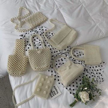 ins珍珠包包女2019新款潮抖音網紅復古編織斜挎包百搭仙女手提包