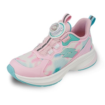 【LOTTO 義大利】童鞋 閃星 轉扣輕量跑鞋(白/粉)