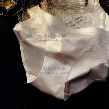 法式高級緞面蕾絲內褲女性感鏤空刺繡舒適透氣中腰包臀無痕三角褲【時尚大衣櫥】