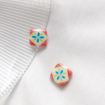 可愛復古小花磚/花窗系列 - 手作/手繪耳環