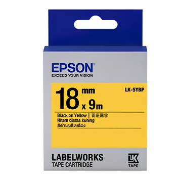 EPSON 愛普生 台灣公司貨 標籤帶 C53S655404 LK-5YBP  黃底黑字  18mm