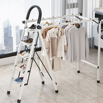 YOUFONE 五步梯超輕鋁合金折疊梯/晾曬梯/人字梯-2色 - 黑色