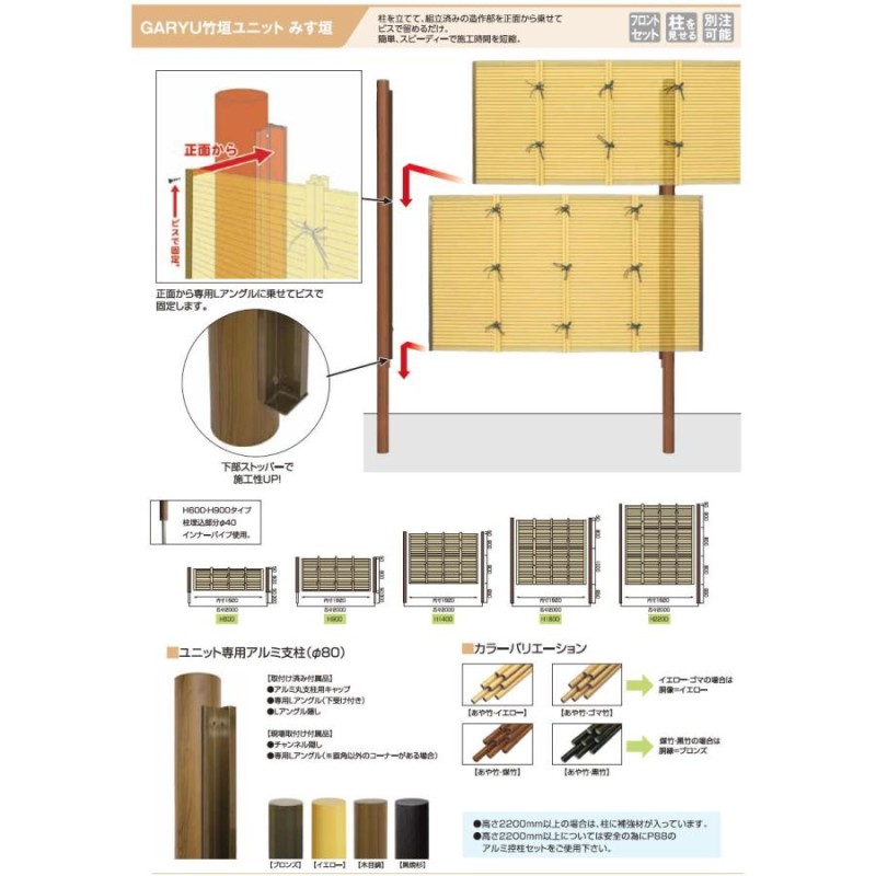 人気沸騰ブラドン 人工竹垣フェンス 目隠し <br>タケヒロ産業 <br>みす