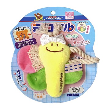 DoggyMan 多格漫 寵物狗咀嚼玩具 85854  蝴蝶 黃色 + 綠色 + 粉色  1個  不適用