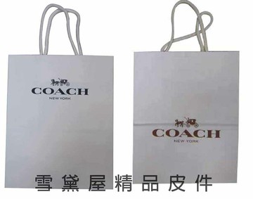 限時 滿3千賺10%點數↘ | ~雪黛屋~COACH 提袋國際正版長型皮夾小型包小手拿包紙提袋進口紙材質可摺疊收納展開為提袋-紙提袋#8140