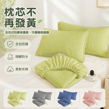 台灣出貨✨ 夾棉枕套 防塵隔髒枕套 防口水頭油枕套 全包式保護套 學生宿舍專用枕套 48x74cm尺寸