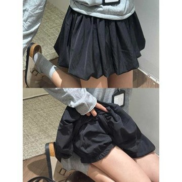 高個子夏季蓬蓬花苞半身裙女高腰顯瘦a字燈籠褲加長版泡芙裙短裙