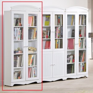 瑪莎白色2.7尺雙門書櫃