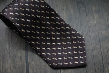 百分百真絲咖啡色花紋領帶禮盒裝