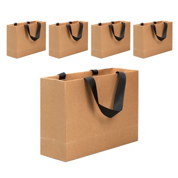 The GG 更整潔 素色購物袋 5入  1個  棕色  大型 (27 x 38 x 12 cm)